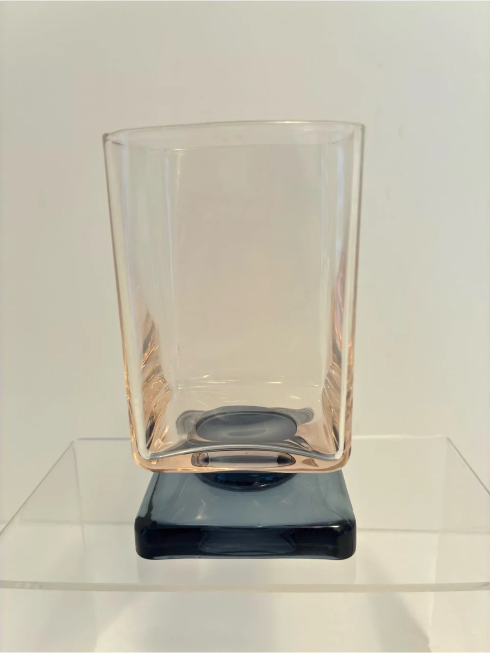 Cristal d'Arques Disaronno Amaretto Pink Blue Cocktail Glass MCM Vintage